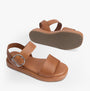 Barbour ERIN Womens Sandals Tan top and sole view, featuring a lightweight design and buckle closure.