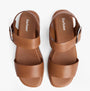 Top view of Barbour ERIN Womens Sandals Tan, featuring leather straps and buckle for comfort.