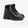 Barbour BAMBURGH Womens Hiker Boots Black side view showing leather and textile upper with lace-up closure.