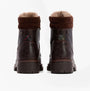 Barbour BAMBURGH Womens Hiker Boots Brown back view featuring leather and textile upper and plush lining.