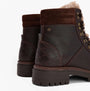 Barbour BAMBURGH Womens Hiker Boots Brown back view showcasing leather and textile materials.