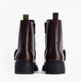 Barbour OUSEBURNE Womens Lace Up Boots Cherry Glace rear view showcasing leather upper and rubber sole.