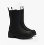 Barbour SIDNEIGH Womens Chelsea Boots Black side view showcasing the black leather upper and chunky rubber sole.