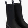 Barbour SIDNEIGH Womens Chelsea Boots Black side view showcasing elasticated panels and black leather finish.