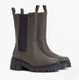 Barbour SIDNEIGH Womens Chelsea Boots Olive side view showing elasticated side panel and mid-calf height.