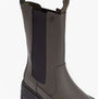 Barbour SIDNEIGH Womens Chelsea Boots Olive side view highlighting the elasticated side panel and mid-calf design.