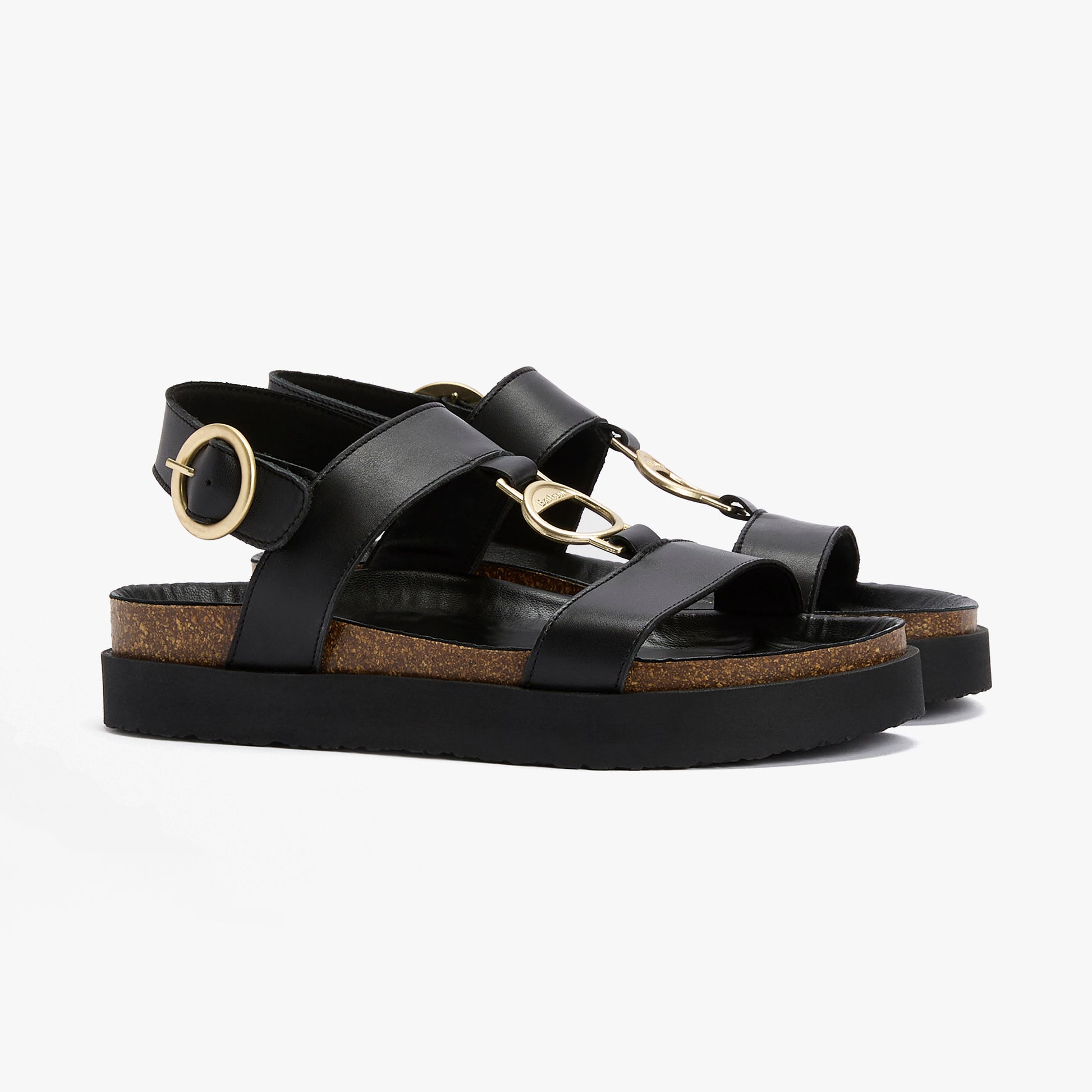 Barbour GWEN Womens Ankle Strap Sandals Black