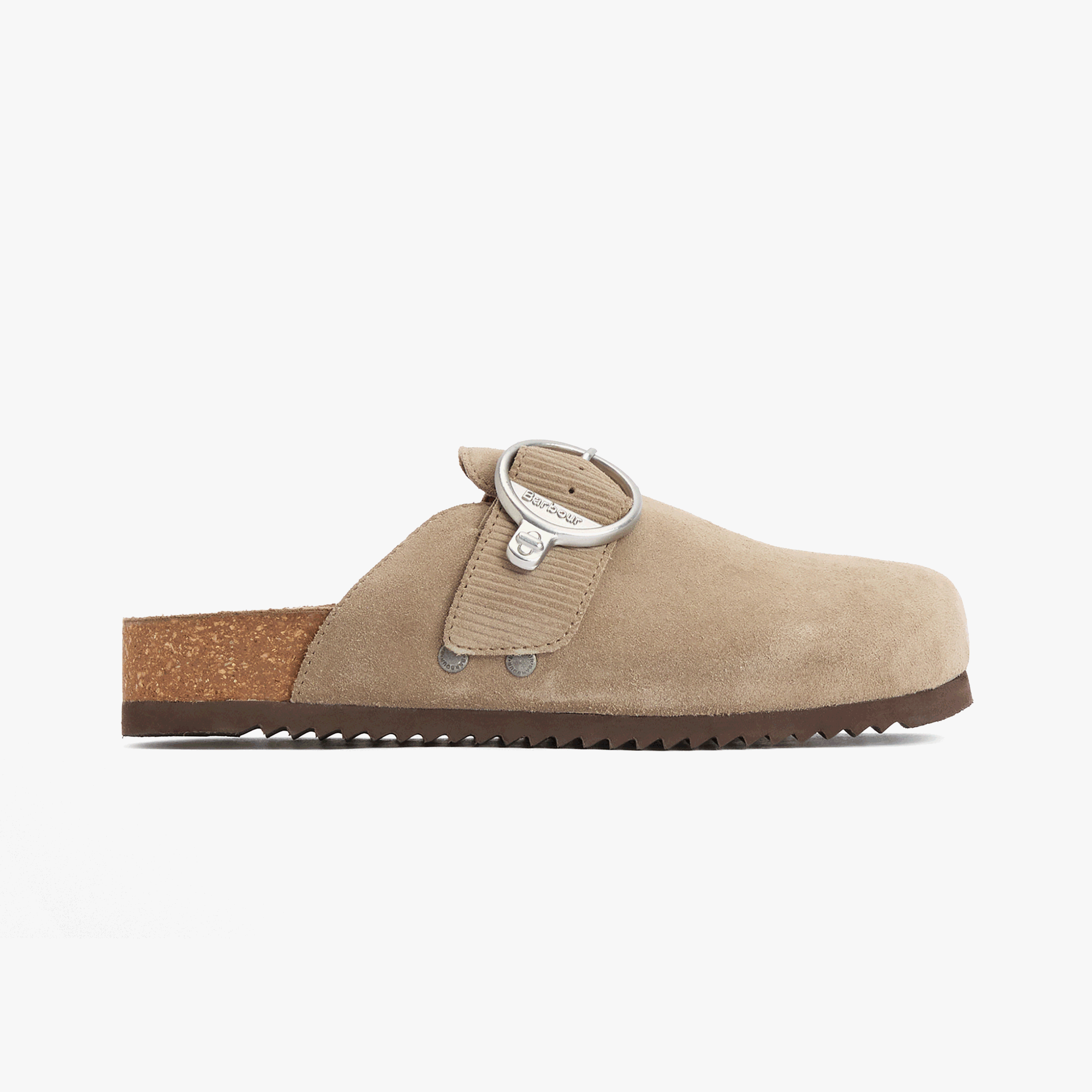 Barbour KYRA CLOSED Womens Mules Sandals Taupe Suede