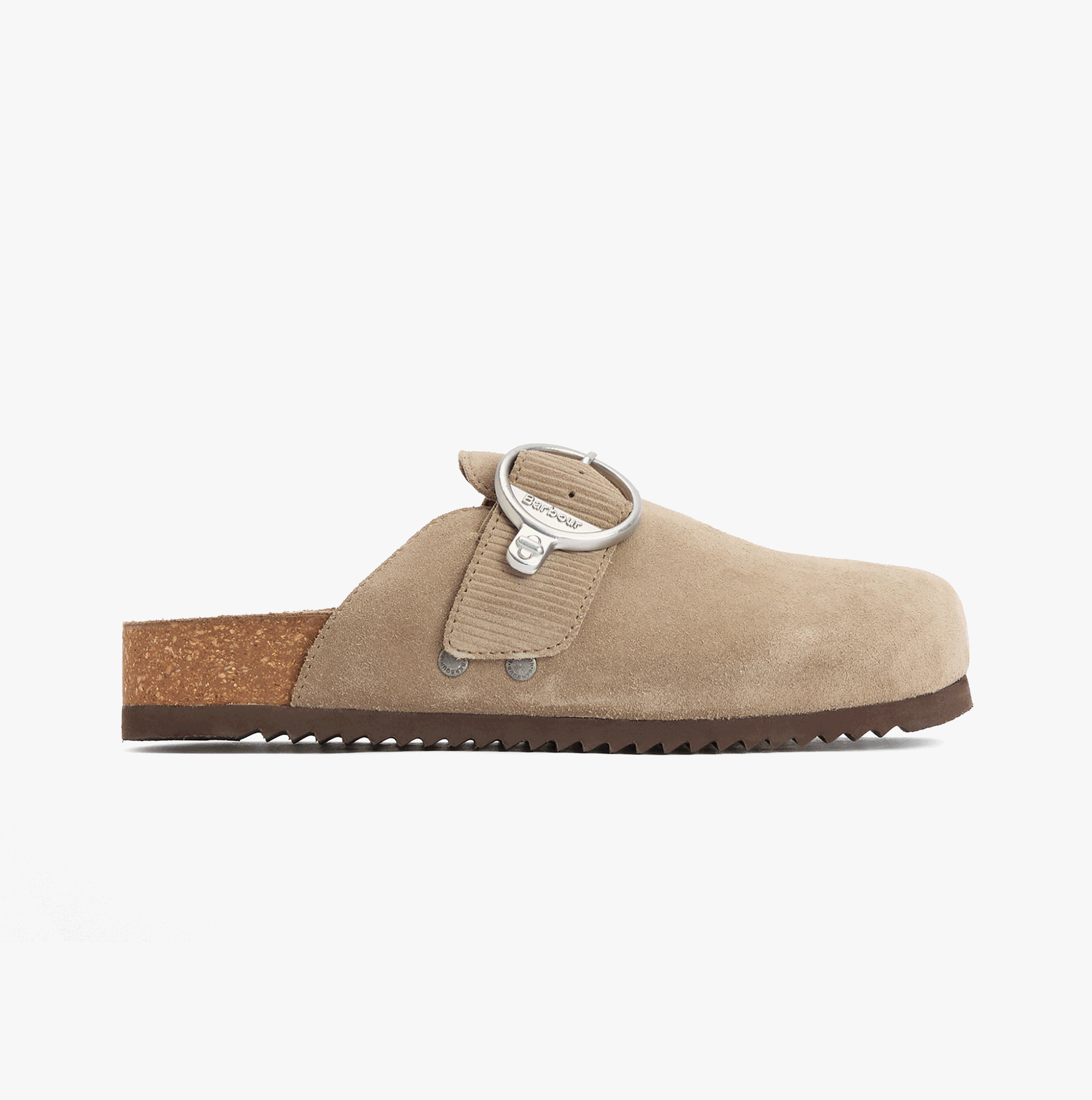 Barbour KYRA CLOSED Womens Mules Sandals Taupe Suede