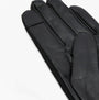 Barbour SCARLET Womens Touchscreen Gloves Black detailed view showcasing soft leather texture.