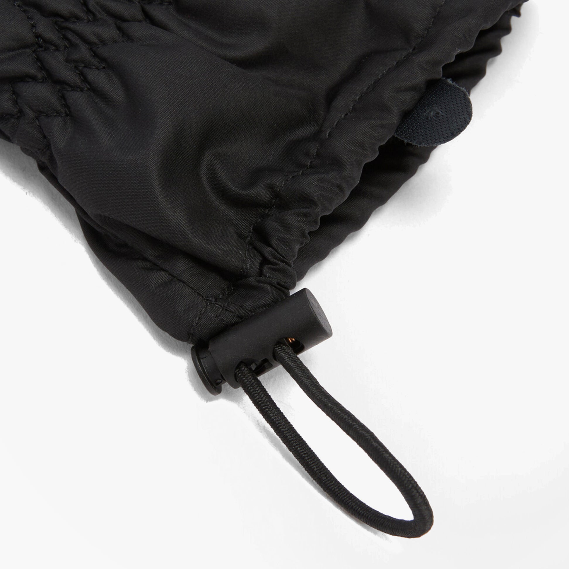 Barbour JONI WATERPROOF Womens Touchscreen Gloves Black detail view showcasing elastic wrist and adjustable toggle.