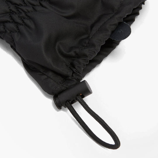 Barbour JONI WATERPROOF Womens Touchscreen Gloves Black detail view showcasing elastic wrist and adjustable toggle.