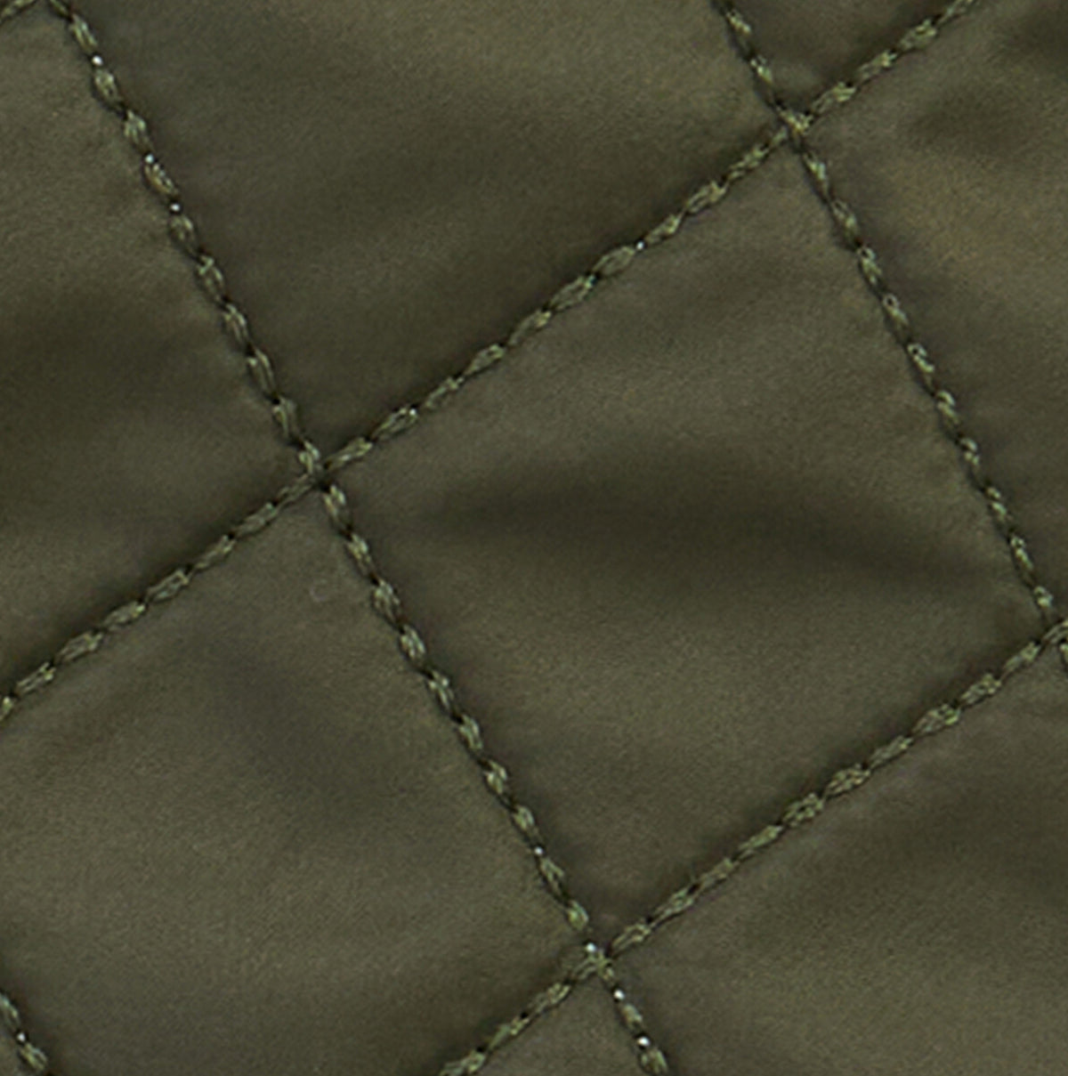 Barbour JONI WATERPROOF Womens Touchscreen Gloves Forest detail view of quilted fabric in green.