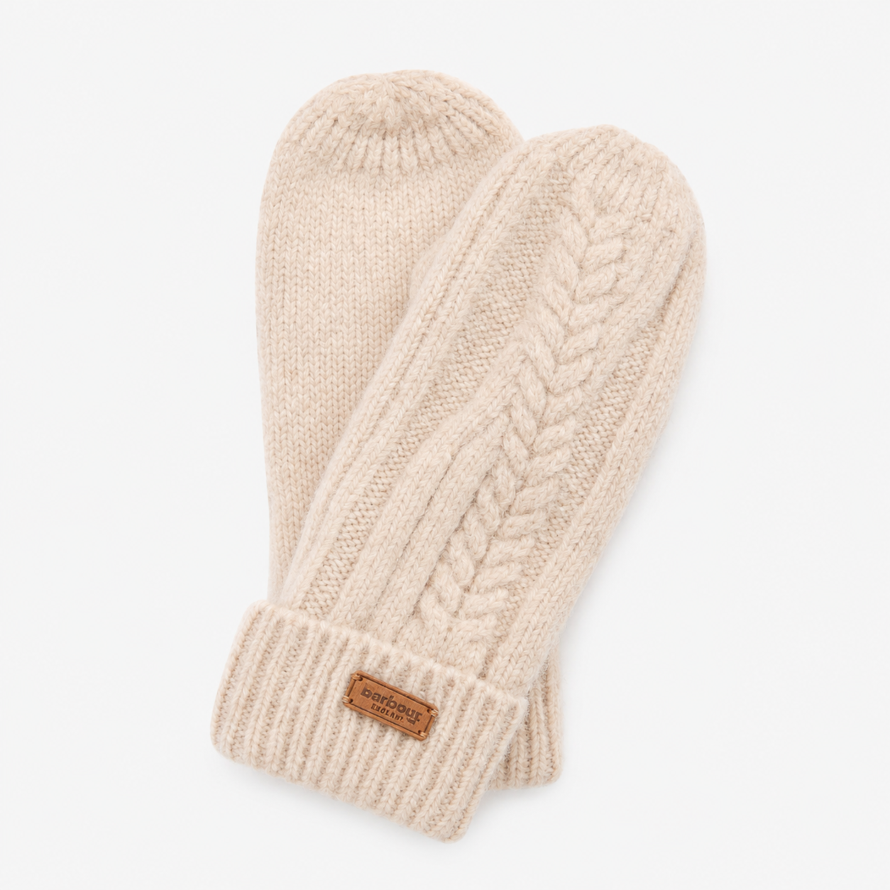 Barbour ELSDON KNITTED Womens Mittens Eggshell