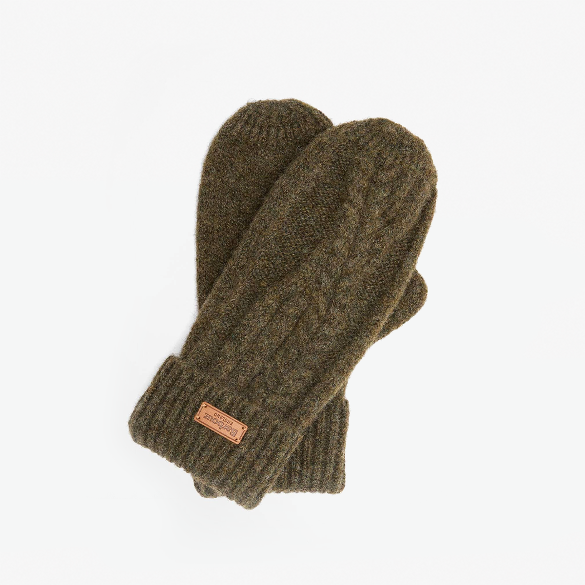 Barbour ELSDON KNITTED Womens Mittens Olive