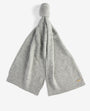 Barbour SPARKLE BEANIE & SCARF Womens Gift Set Grey Marl scarf front view, soft material, stylish design.