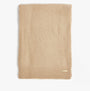 Barbour SPARKLE BEANIE & SCARF Womens Gift Set Oat, front view of scarf in beige color with brand logo detail.