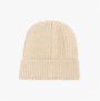 Barbour PENDLE BEANIE & BLAIR SCARF Gift Set Womens Hessian Navy detail view of beanie in beige color.