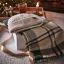 Barbour PENDLE BEANIE & BLAIR SCARF Gift Set Womens Soft Mint folded beanie and plaid scarf in gift box