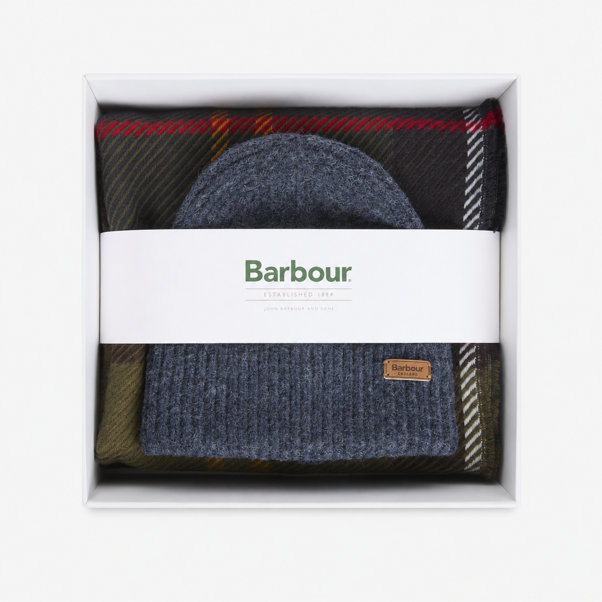 Barbour PENDLE BEANIE & BLAIR SCARF GIFT SET Womens Beanie Classic Tartan