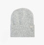 Barbour WINONA BEANIE & SCARF Gift Set Womens Beanie Light Grey top view showing classic beanie style and branded metal badge.