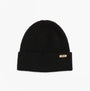 Barbour PENDLE BEANIE & MILLA SCARF Gift Set Womens Black/Jasmine front view of a black beanie with logo
