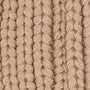 Barbour SALTBURN Womens Pom-Pom Beanie Mink detail view of chunky-knit structure and ribbed pattern.