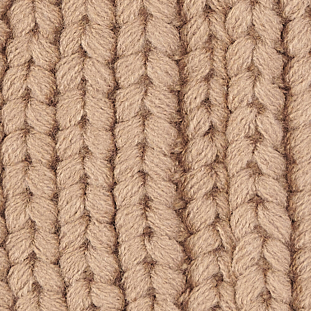 Barbour SALTBURN Womens Pom-Pom Beanie Mink detail view of chunky-knit structure and ribbed pattern.