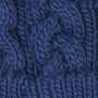 Barbour PENSHAW Womens Pom-Pom Beanie Navy cable-knit detail view showing textured navy acrylic fabric.