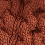 Barbour PENSHAW Womens Pom-Pom Beanie Warm Ginger close-up view of cable-knit texture in warm ginger color.