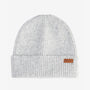 Barbour PENDLE Womens Beanie Light Grey top view with textured fabric and branded badge
