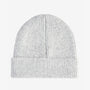 Barbour PENDLE Womens Beanie Light Grey top view showing ribbed texture and turnup hem.