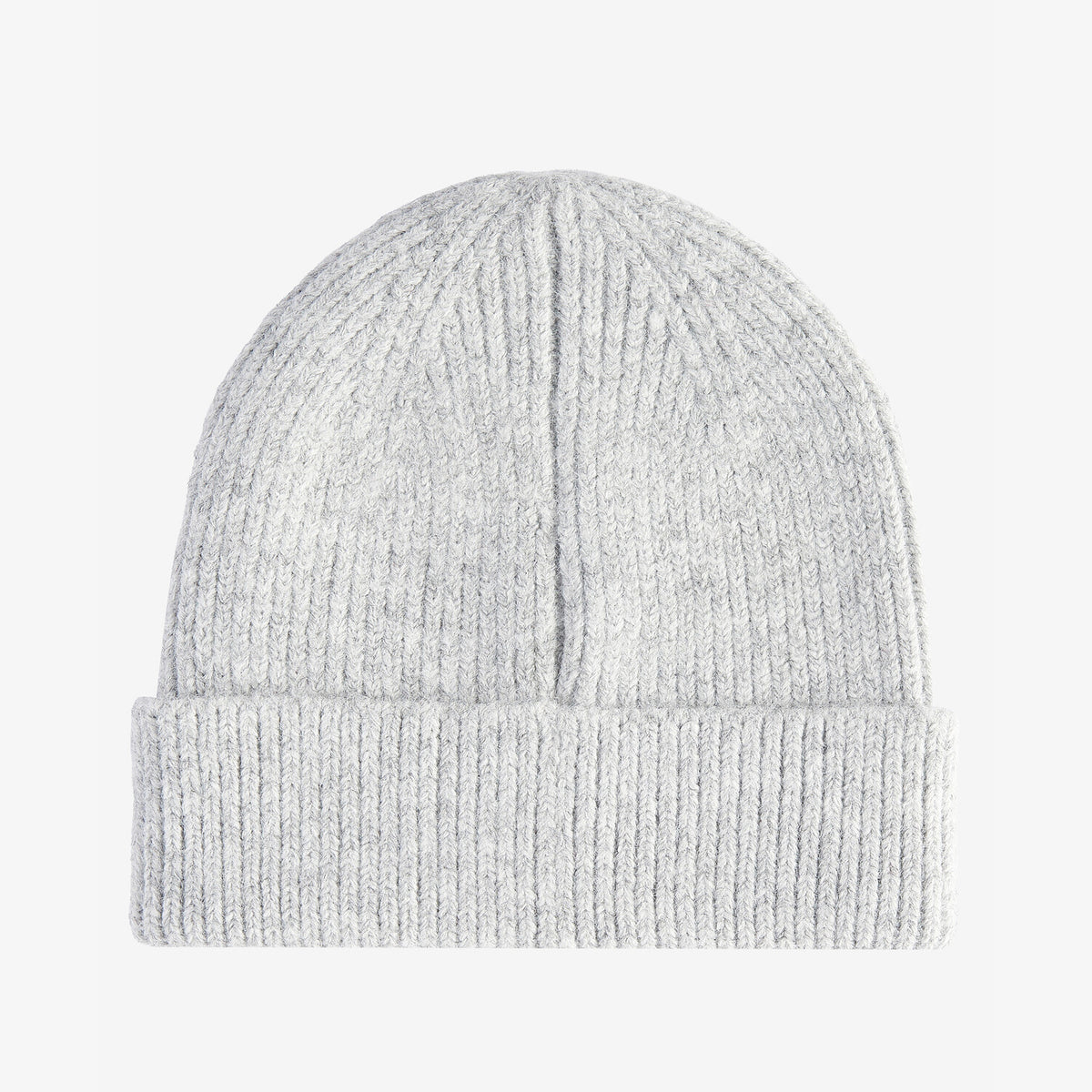 Barbour PENDLE Womens Beanie Light Grey top view showing ribbed texture and turnup hem.