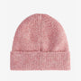 Barbour PENDLE Womens Beanie Pink top view showing ribbed texture and turnup hem.