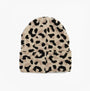 Barbour HARLEY LEOPARD Womens Beanie Jasmine Leopard top view showcasing leopard pattern design.