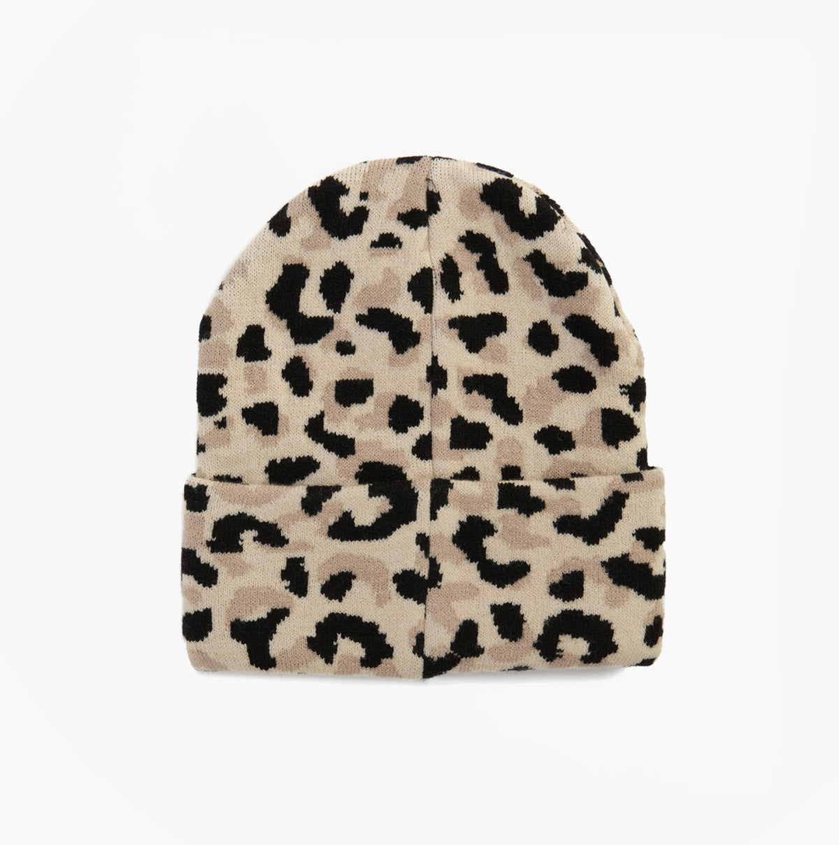 Barbour HARLEY LEOPARD Womens Beanie Jasmine Leopard top view showcasing leopard pattern design.