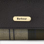 Barbour ROSA LEATHER French Purse Womens Black detail view of logo and material texture