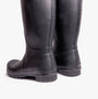 Barbour ABBEY Womens Wellington Boots Black rear view showing rubber upper and logo detail.