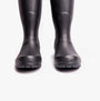 Barbour ABBEY Womens Wellington Boots Black front view showcasing black rubber upper and round toe.