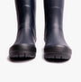 Barbour ABBEY Womens Wellington Boots Navy front view showcasing rubber design and round toe.