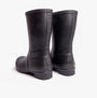 Barbour BANBURY Womens Wellington Boots Black back view showcasing rubber material and flat heel.