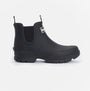 Barbour NIMBUS Womens Chelsea Wellies Black side view showcasing durable synthetic upper and elasticated side panels.