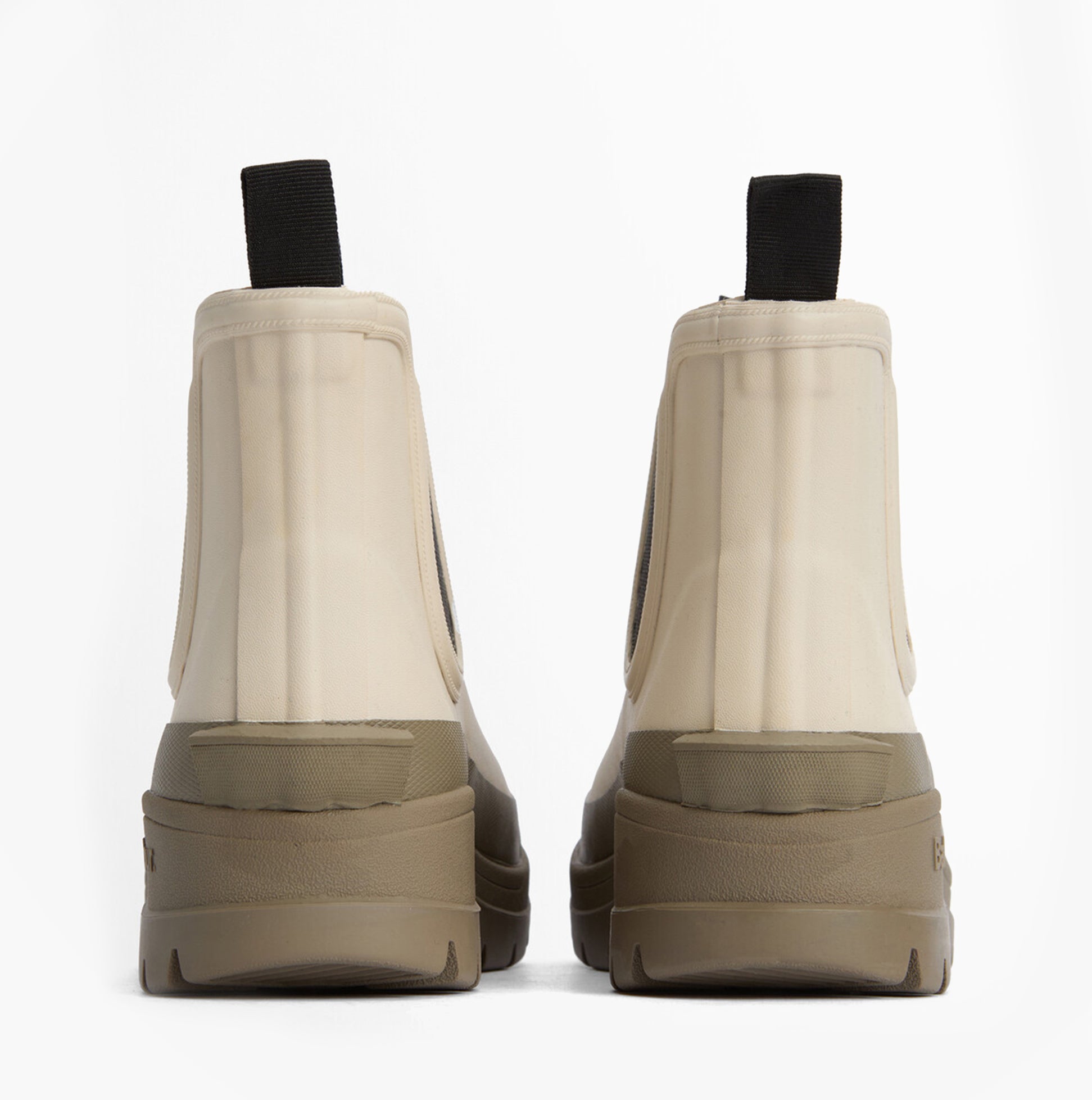 Barbour NIMBUS Womens Chelsea Wellies Salt/Dusky Green rear view showcasing ankle-height design and elasticated side panel.