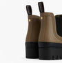 Barbour HALTON Womens Chelsea Wellies Military Brown/Black back view showing comfort design and pull-on features