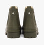 Barbour KIRKTON Womens Warm Lined Wellies Olive back view showcasing the block heel and pull-on design.