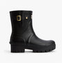 Barbour RAELYNN Womens Wellies Black side view showing rubber upper, block heel, and pull-on design