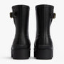 Barbour RAELYNN Womens Wellies Black rear view showcasing block heel and rubber upper.