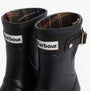 Barbour RAELYNN Womens Wellies Black detail view showing rubber upper and plaid lining