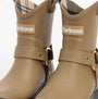Barbour ELLEY Womens Wellies Military Brown side view showing rubber upper and lining details.