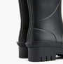 Barbour LEIGHTON Womens Tall Wellies Black detail view showcasing the rubber upper and sole design.